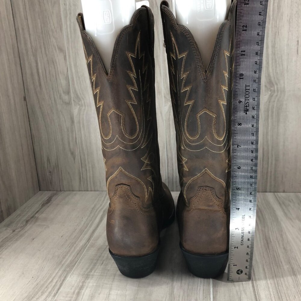 Ariat Boots Womens 9.5B Heritage Brown Leather Pull On Cowboy Western - Picture 10 of 10